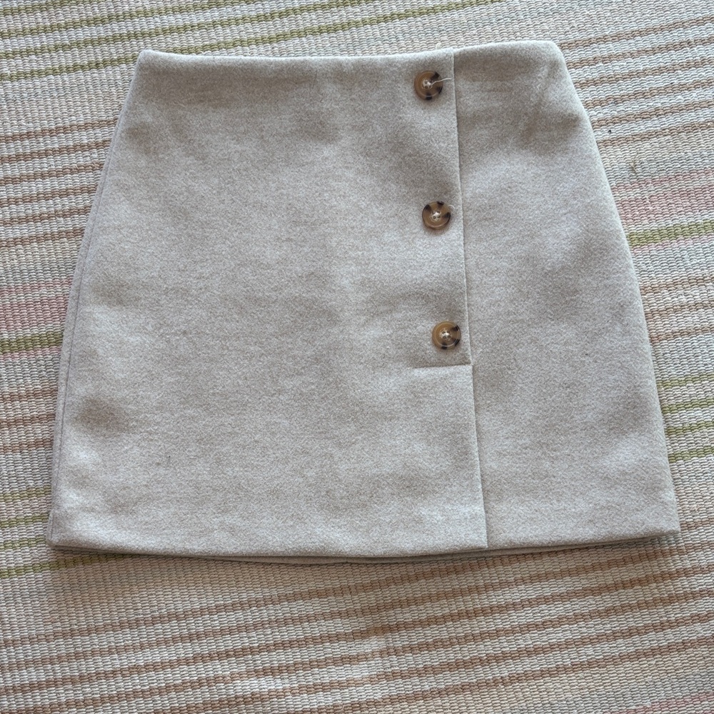 GB Girls Cream Buttoned Skirt